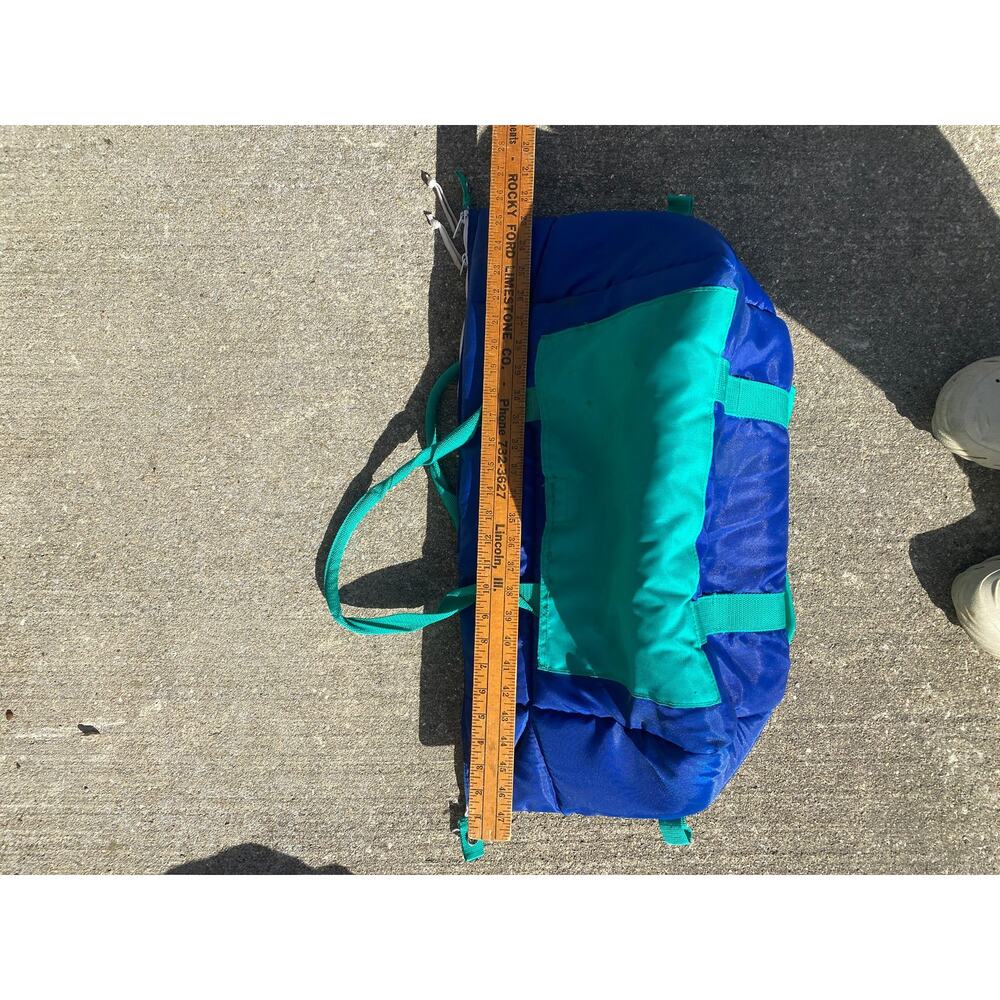 Vtg 90s Eddie Bauer Spell Out Color Block Insulated Beach Cooler Bag Blue NWT - Picture 7 of 9